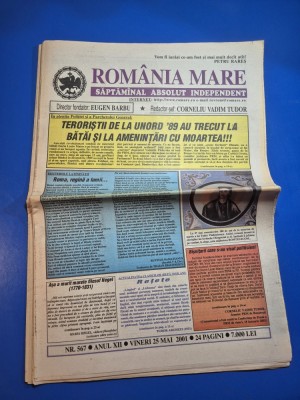 ziarul romania mare 25 mai 2001 - redactor sef corneliu vadim tudor foto