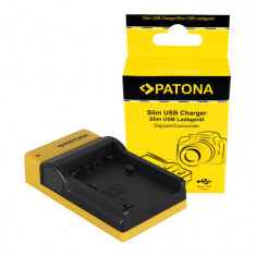 PATONA Încărcător Micro-USB subțire pentru Sony NP-FP50 NP-FH50 NP-FH70 NP-FH100 DCR-DVD92/EDCR - Patona