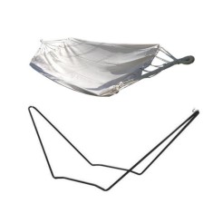 Hamac bumbac cu suport otel, alb, max 130 kg, 200x150 cm GartenVIP DiyLine foto