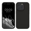 Husa Kwmobile Silicon Negru pentru iPhone 15 Pro, Anti-soc, Protectie Camera/Ecran, Compatibila Incarcare Wireless