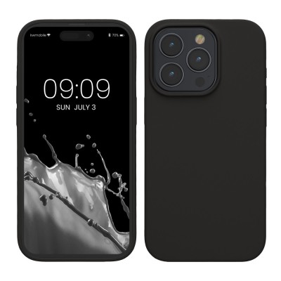 Husa Kwmobile pentru Apple iPhone 15 Pro, Negru, Silicon, KWM000020CC019C foto