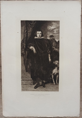Portretul tanarului print Ruprecht, A. van Dyck// gravura A. Quantin foto