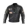 Geaca moto barbati din piele naturala W-TEC Sheawen, neagra