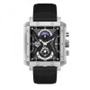 Ceas Barbatesc Tio Quartz Analog Negru Argintiu, Afisare Data, Curea Silicon, Otel Inoxidabil