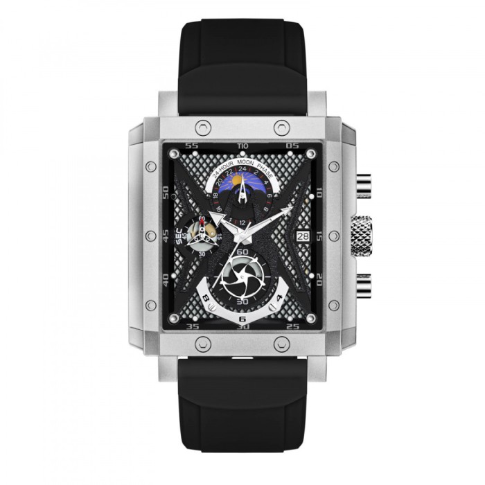 Ceas barbatesc Tio Mecanism Quartz Analog Afisare data Negru