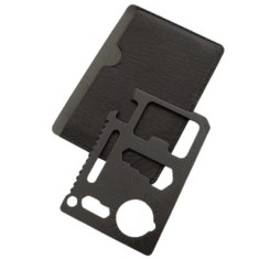 Card supravietuire DEPOX&reg;, multifunctional, otel inoxidabil, 11 functii, negru, husa inclusa