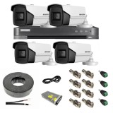 Sistem supraveghere video HIKVISION 4 camere 8MP 4 in 1, IR 60m, DVR 4 canale 4K 8MP, accesorii SafetyGuard Surveillance