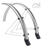 Set Aripi Bicicleta 28 inch Gri 36mm Largi - Protectie Noroi Roata