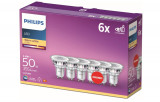 Set 6 Becuri LED Clasic PHILIPS [Spot GU10] 4,6 W - echivalent 50 W, alb cald (2700K) - RESIGILAT