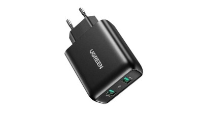 UGREEN Gyorst&amp;ouml;ltő, 2xUSB-A, 18W, PD 3.0 EU (fekete) foto