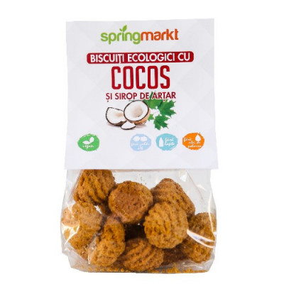 Biscuiti cu Cocos si Sirop de Artar Bio 100 grame Springmarkt foto