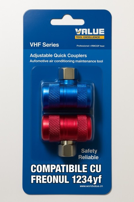 Set Cuple Rapide Freon Auto 1234yf Value &ndash; Conectori High &amp; Low pentru &Icirc;ncărcare și Service AC Auto