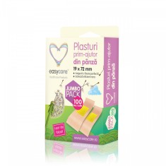 Plasturi prim-ajutor din panza EASYCARE 72x19mm 100buc/cutie