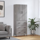 Dulap &icirc;nalt, gri sonoma, 69,5x34x180 cm, lemn compozit