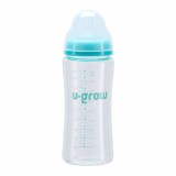 Biberon de sticla 260 ml+2 tetine extra, u-grow