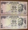 B11 24 - Bancnota foarte veche - India - 50 rupii - 2012 - doua bancnote serii consecutive