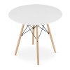 Masa stil scandinav, Artool, rotund, MDF si lemn, alb, 90x72 cm, Leobert
