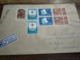 Plic circulat Cipru, Grecia, 1975, francatura deosebita, Crucea Rosie