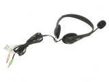 Căști cu Microfon Negru Jack 3.5mm 1.8m