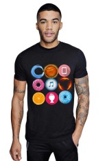 Tricou barbati negru - Circle - 2XL