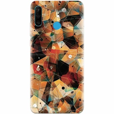 Husa silicon pentru Huawei P30 Lite, Abstract Triangles Connected Lines foto