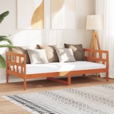 VidaXL Pat de zi fără saltea, maro ceruit, 90x200 cm, lemn masiv pin