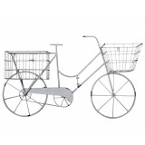 Bicicleta din fier forjat antik white AJA197, Jardiniere