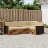 vidaXL Set de canapele de exterior 4 pcs Natural și Bej 3383286