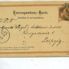 Austria 1894 Postal stationery + Reply 2+2 Kr Triest to Leipzig DB.148