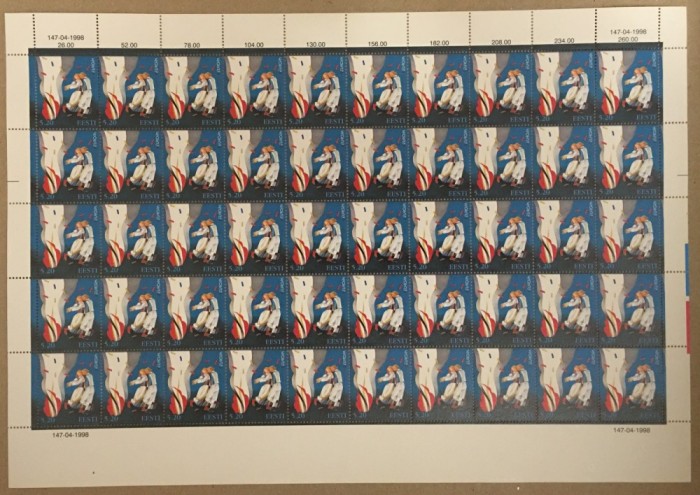 Estonia 1998 50 x Europa CEPT Festivals in block Mi.325 MNH CC.005