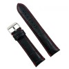 Curea Ceas Piele Naturala Neagra Cusatura Rosie Imprimeu Crocodil 18mm, 22mm WZ2263, Time Veranda