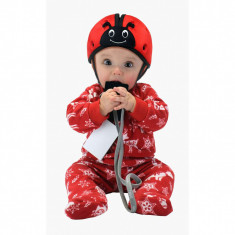 Casca protectie bebelusi cu spuma flexibila reglabila 7-24 luni rosie SafeHeadBaby Ladybird