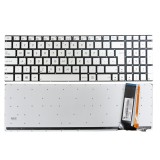 Tastatura Laptop, Asus, N750, N750J, N750JK, N750JV, R750JV, R750JK, Q550LF, Q550L, U500V, U500VZ, iluminata, argintie, layout UK