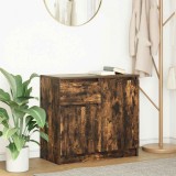 VidaXL Bufetă cu sertar stejar afumat 71x35x65 cm lemn de stratificat