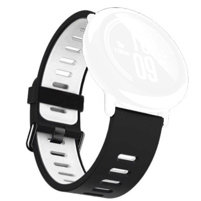 Curea din silicon compatibila cu Amazfit GTR 4, Telescoape QR, 22mm, Black Frost foto