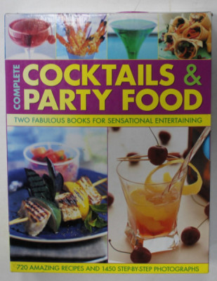 COCKTAILS AND PARTY FOOD , TWO FABULOUS BOOKS , 720 AMAZING RECIPES , 1450 STEP - BY - STEP PHOTOGRAPHY , by BRIDGET JONES and STUART WALTON , 2009 foto