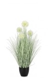 Cumpara ieftin Floare artificiala in ghiveci verde alb 45x75 cm