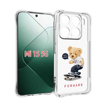 Husa antisoc pentru xiaomi 15 - airbag tpu - let&amp;acirc;s move forward - transparent foto