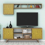 Cumpara ieftin Comoda TV İnci - Walnut, Yellow