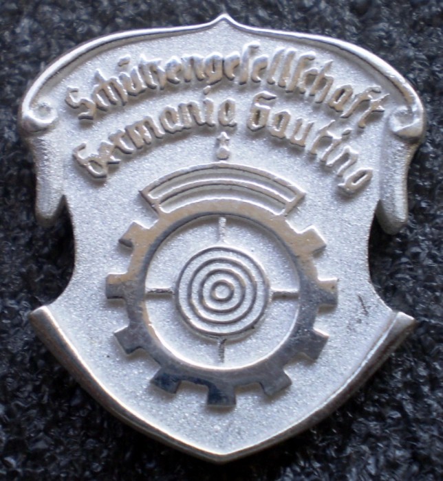 I.536 INSIGNA PIN TIR SCH&Uuml;TZENGESELLSCHAFT GERMANIA GAUTING ARGINT