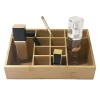 Organizator Cosmetice, Bambus, 12 Compartimente, Dimensiuni 24.5x13x9.5cm, Culoare Maro, Oem