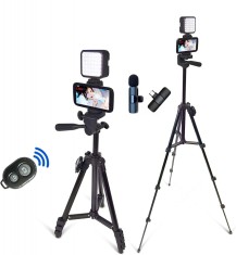 Kit Vlogging pentru Filmari Youtube, TikTok, compatibil cu Aparat Foto, Smartphone
