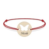 Lolo - Bratara personalizata snur si banut cu fluturas din Aur 14 karate - 0,35 grame,12 mm