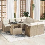 VidaXL Set de canapele pentru grădină 9 pcs Bej 100 x 55 x 73 cm