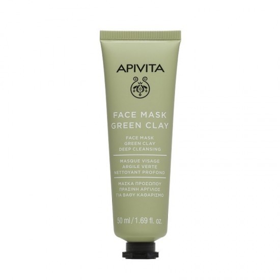 Mască facială APIVITA cu argilă verde, curățare profundă 50 ml