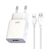 Incarcator Retea Cu Cablu Lightning XO Design L99, 12W, 2.4A, 1 x USB-A, Alb