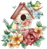 Cumpara ieftin Sticker Decorativ Colivie Maro 62cm PVC, Autocolant Detasabil, Tema Jungla, Aplicare Usa, Autoadeziv