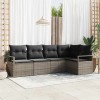 VidaXL Set de canapele pentru grădină 5 pcs Gri Rattan poli