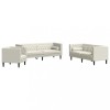 Set canapele Chesterfield cu perne rulou 3 piese, crem, catifea