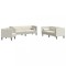 Set canapele Chesterfield cu perne rulou 3 piese, crem, catifea